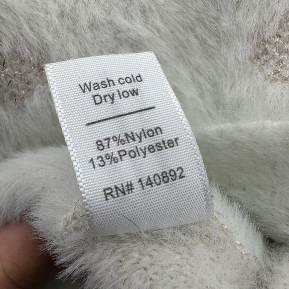 Marine Layer Arielle Crewneck Sweater Ivory/Pink Funfetti Size XS Fuzzy Polkadot - Picture 5 of 5